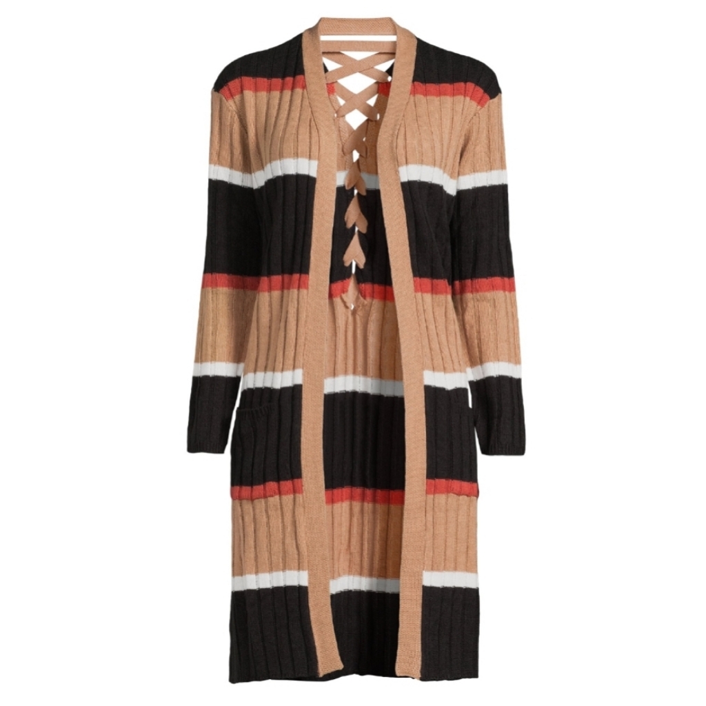 Xxxl Juniors Laceup Back Cardigan